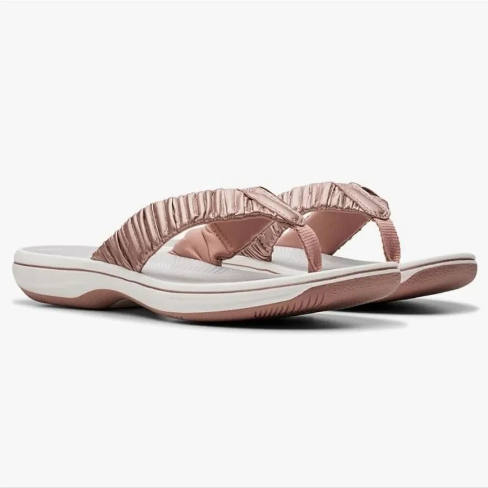 BRAND NEW CLARKS BREEZEE RAE CLOUDSTEPPERS SLIP ON FLIP FLOP SANDAL